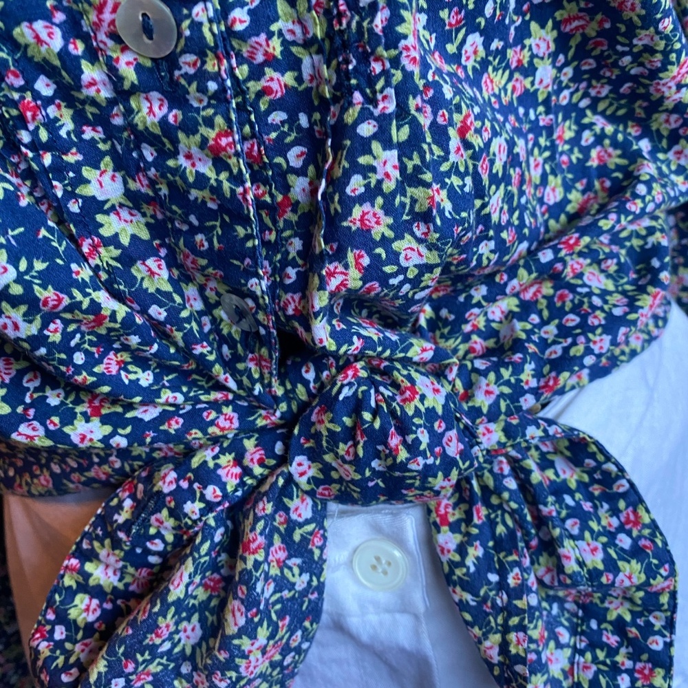 Vintage Wet Seal Cottagecore Cotton Button Up Blouse with Pleats - Picture 3 of 4
